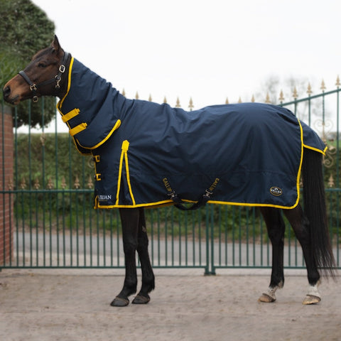 Trojan 200g Combo Turnout Rug - Navy/Yellow