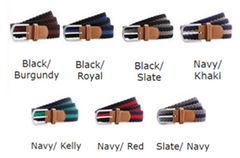 Two-Colour Stripe Braid Stretch Belt