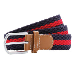 Two-Colour Stripe Braid Stretch Belt