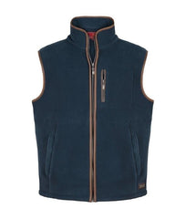 Fleece Gilets with leather trim