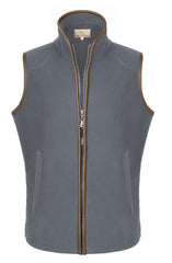 Fleece Gilets with leather trim