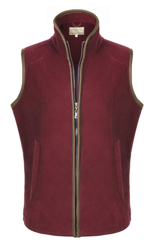 Fleece Gilets with leather trim